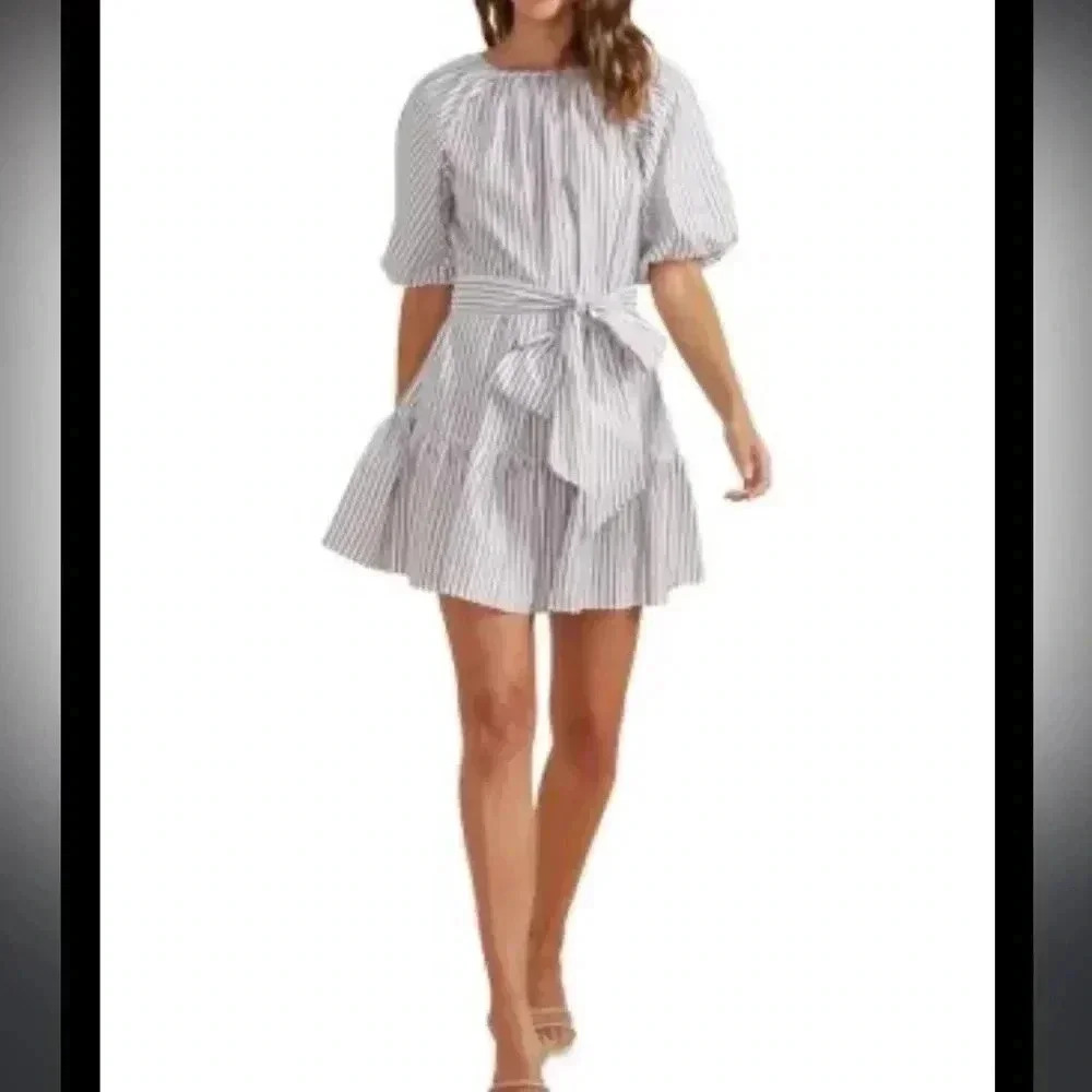 [XXL]MINKPINK  Aurora Cassia Striped Mini A-Line Dress